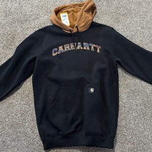 Carhartt Black Hoodie with Brown Hood